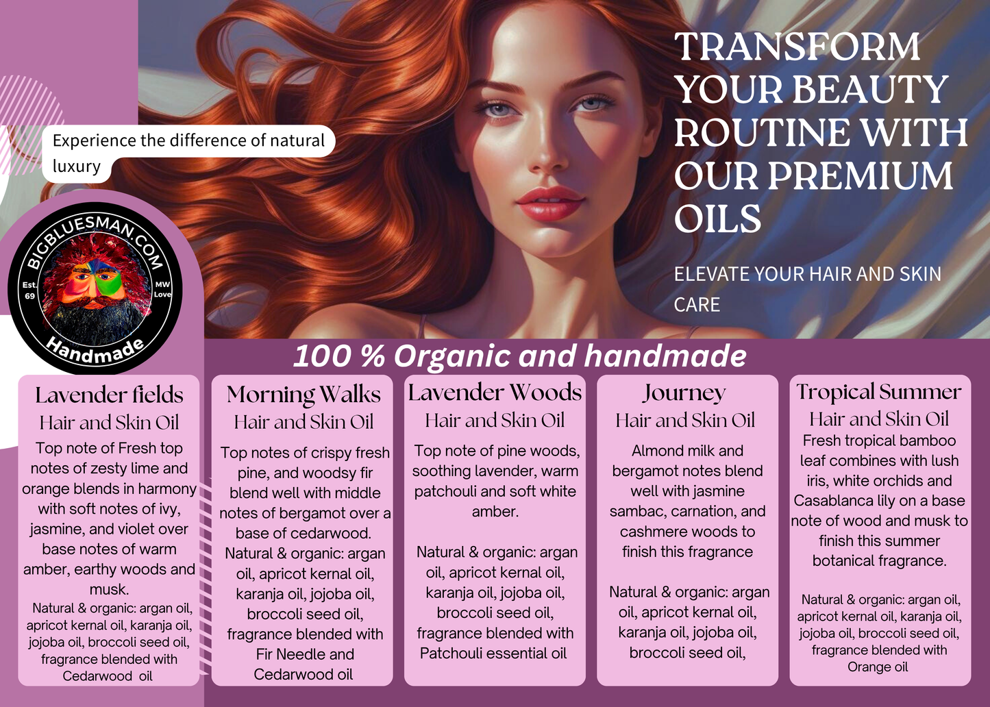 Women's Hair and skin Oil Tiny sampler set!