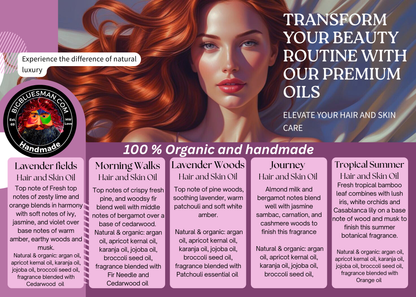 Women's Hair and skin Oil Tiny sampler set!